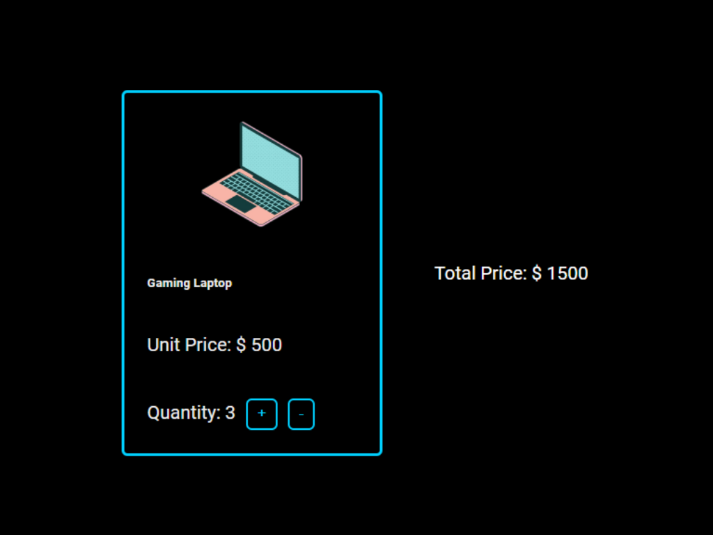 screenshot of a price calculator