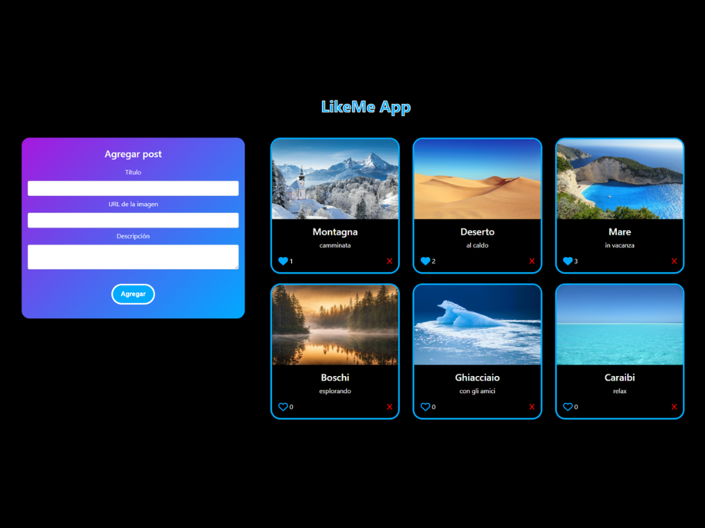 screenshot of a social app